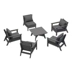 WestinTrends Avalon Set Divano Sezionale Modulare a 6 Pezzi per Esterni, Grigio/Grigio