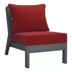 WestinTrends Avalon Outdoor 6-Piece Modular Sectional Patio Furniture Sofa Set, Gray/Red
