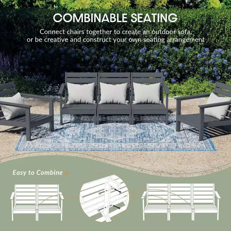 WestinTrends Avalon Outdoor 6-Piece Modular Sectional Patio Furniture Sofa Set, Gray/Red