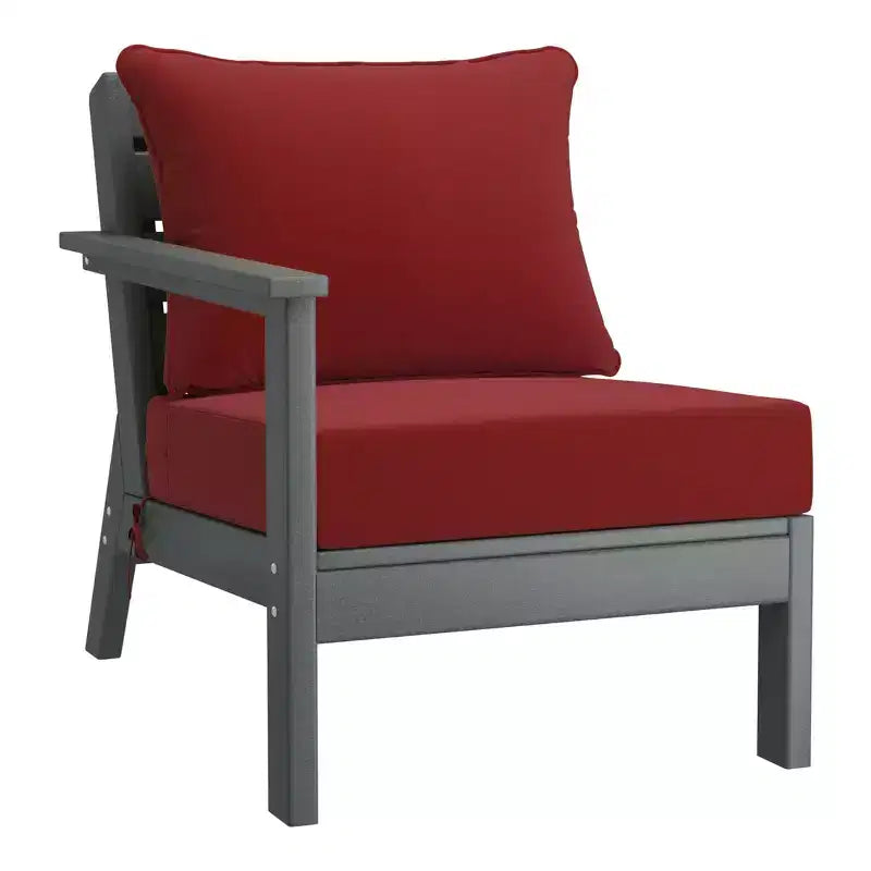WestinTrends Avalon Outdoor 6-Piece Modular Sectional Patio Furniture Sofa Set, Gray/Red