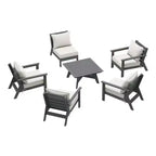 WestinTrends Avalon Set di 6 Mobili Modulari da Esterno per Patio, Divano Sezionale, Grigio/Bianco