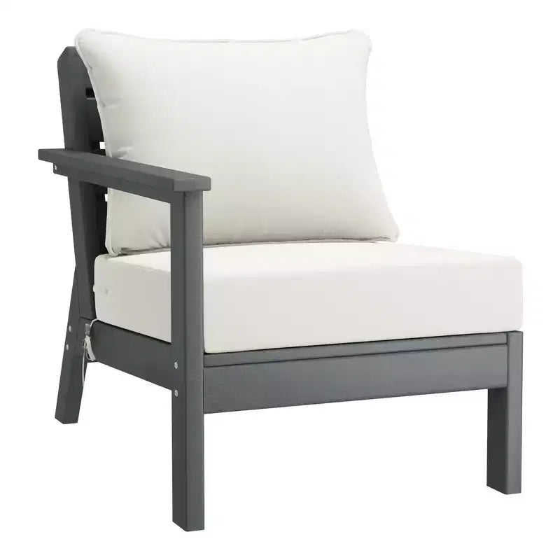 WestinTrends Avalon Set di 6 Mobili Modulari da Esterno per Patio, Divano Sezionale, Grigio/Bianco