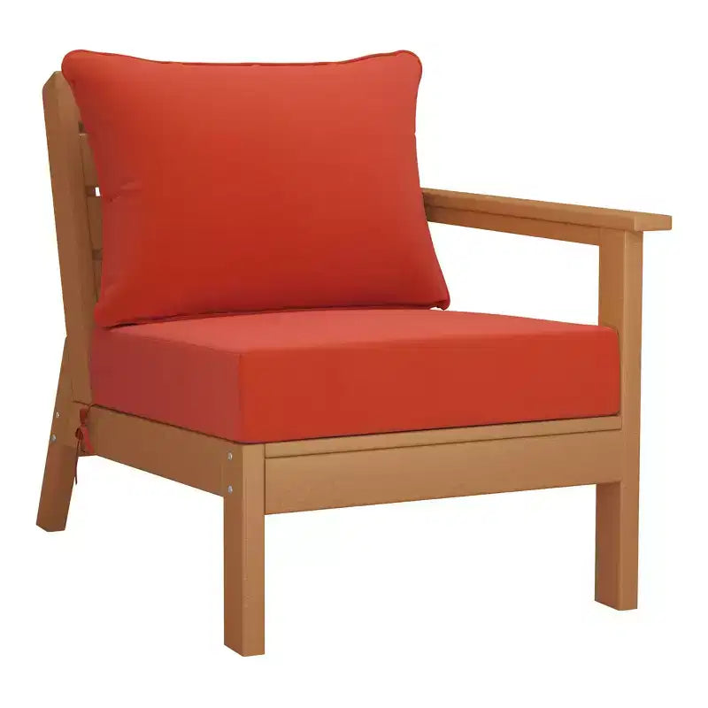 WestinTrends Avalon Set di 6 mobili modulari da esterno per patio, in teak e arancione