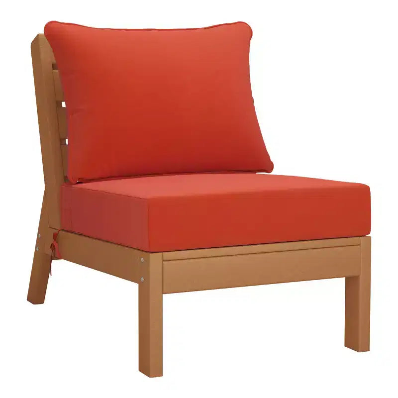 WestinTrends Avalon Set di 6 mobili modulari da esterno per patio, in teak e arancione
