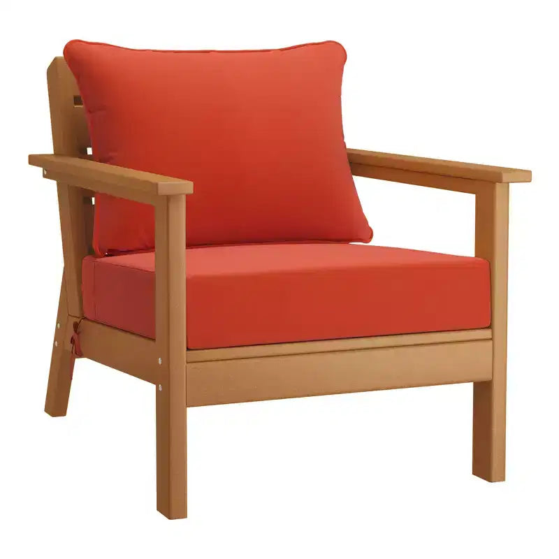 WestinTrends Avalon Set di 6 mobili modulari da esterno per patio, in teak e arancione