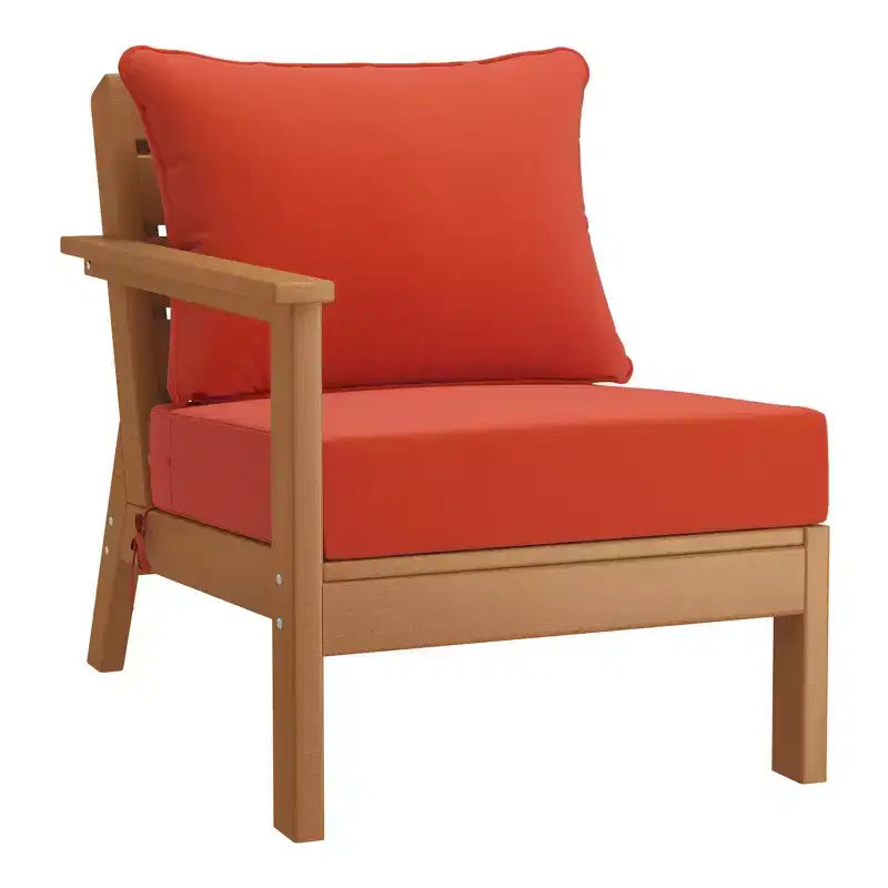 WestinTrends Avalon Set di 6 mobili modulari da esterno per patio, in teak e arancione