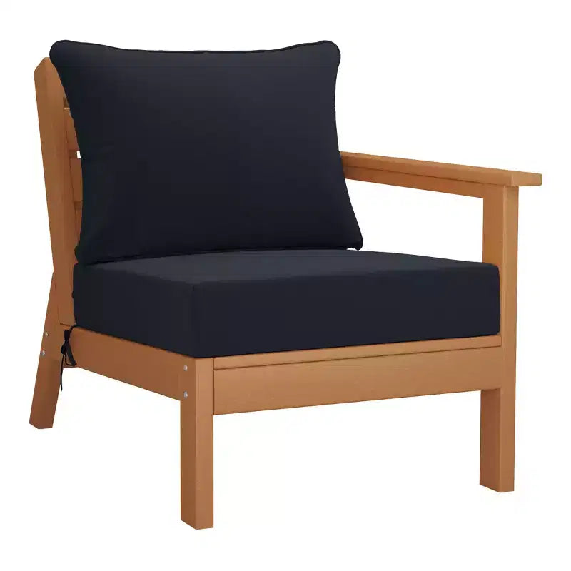 WestinTrends Avalon Divano Sezionale Modulare a 6 Pezzi per Esterni, Teak/Blu Navy