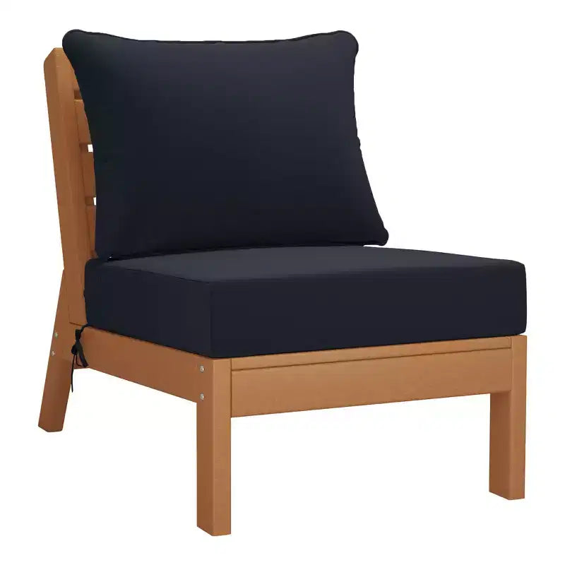 WestinTrends Avalon Divano Sezionale Modulare a 6 Pezzi per Esterni, Teak/Blu Navy