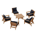 WestinTrends Avalon Divano Sezionale Modulare a 6 Pezzi per Esterni, Teak/Blu Navy