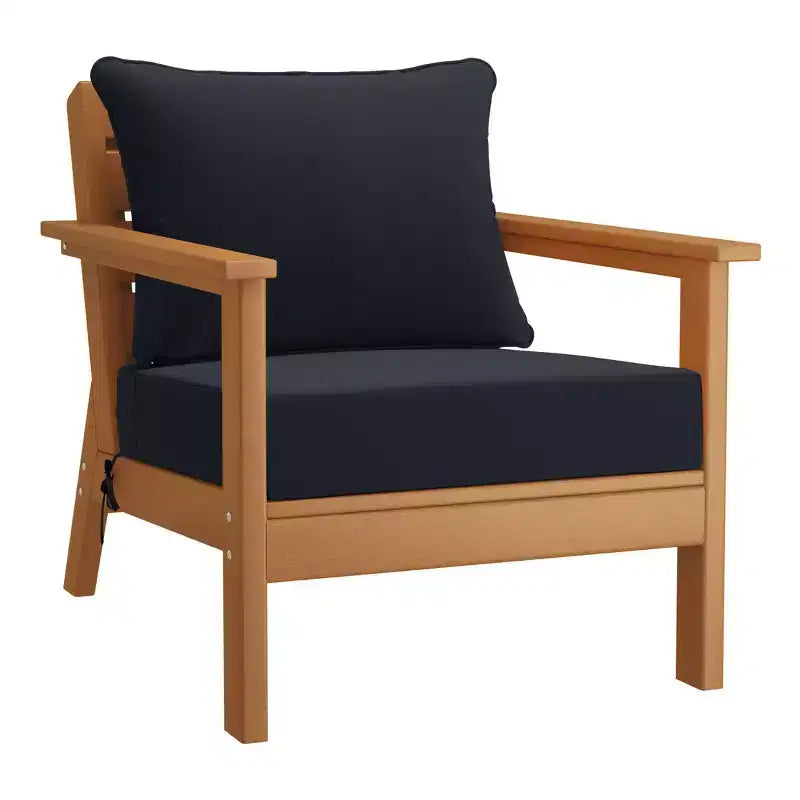 WestinTrends Avalon Divano Sezionale Modulare a 6 Pezzi per Esterni, Teak/Blu Navy