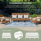 WestinTrends Avalon Set di 6 mobili modulari da esterno per patio, in teak e beige