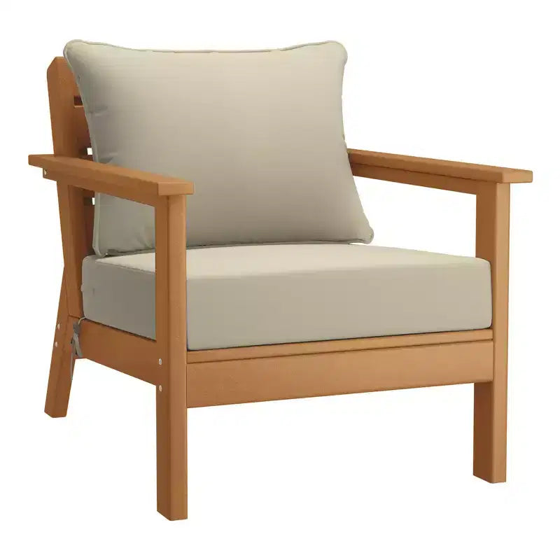 WestinTrends Avalon Set di 6 mobili modulari da esterno per patio, in teak e beige