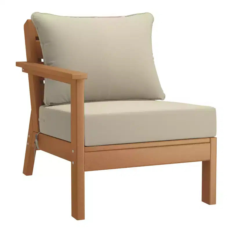 WestinTrends Avalon Set di 6 mobili modulari da esterno per patio, in teak e beige