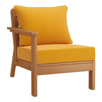 WestinTrends Avalon Outdoor 6-Piece Modular Sectional Patio Furniture Sofa Set, Teak/Yellow