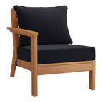WestinTrends Avalon Outdoor 6-Piece Modular Sectional Patio Furniture Sofa Set, Teak/Black