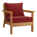 WestinTrends Avalon Outdoor 6-Piece Modular Sectional Patio Furniture Sofa Set, Teak/Red