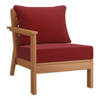 WestinTrends Avalon Outdoor 6-Piece Modular Sectional Patio Furniture Sofa Set, Teak/Red