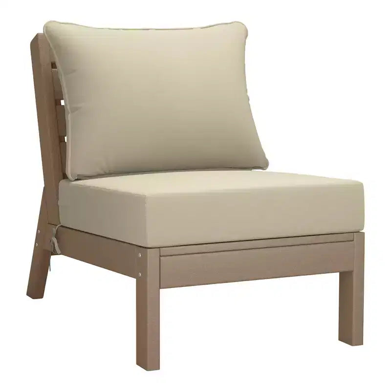 WestinTrends Avalon Set Divano Sezionale Modulare per Esterni a 6 Pezzi, Legno Invecchiato/Beige