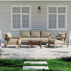 WestinTrends Avalon Set Divano Sezionale Modulare per Esterni a 6 Pezzi, Legno Invecchiato/Beige