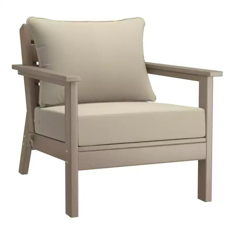 WestinTrends Avalon Set Divano Sezionale Modulare per Esterni a 6 Pezzi, Legno Invecchiato/Beige