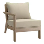 WestinTrends Avalon Set Divano Sezionale Modulare per Esterni a 6 Pezzi, Legno Invecchiato/Beige
