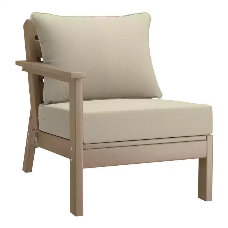 WestinTrends Avalon Set Divano Sezionale Modulare per Esterni a 6 Pezzi, Legno Invecchiato/Beige