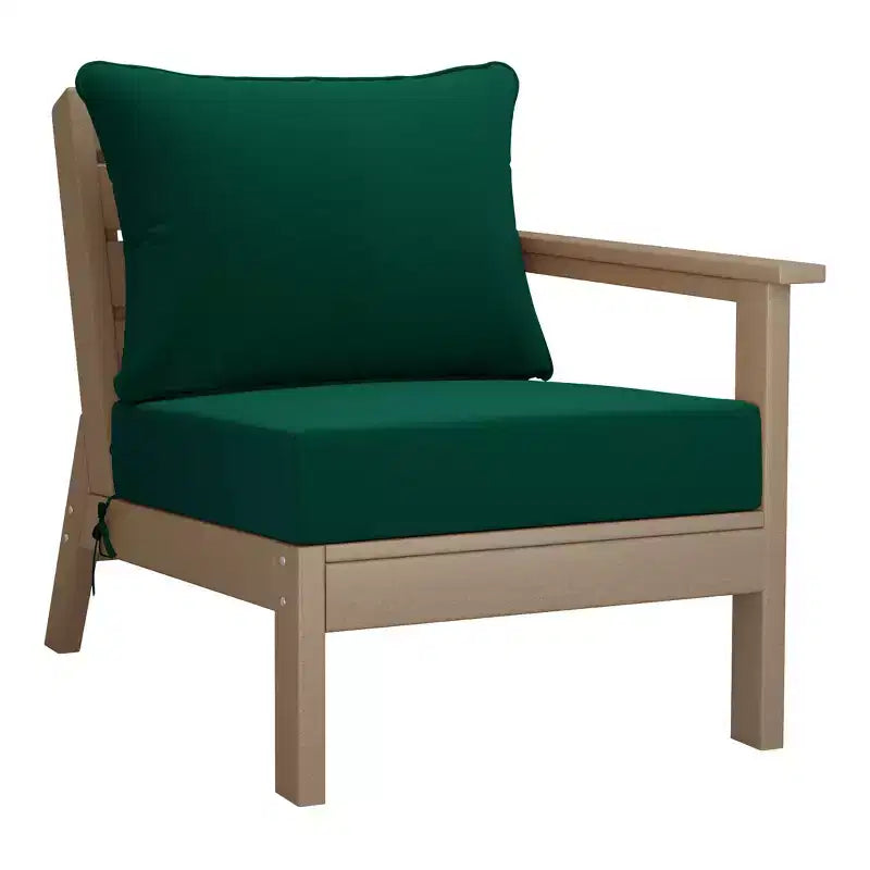 WestinTrends Avalon Outdoor 6-Piece Modular Sectional Patio Furniture Sofa Set, Weathered Wood/Green