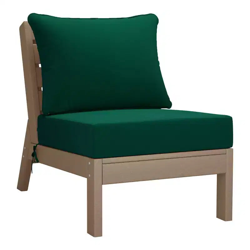 WestinTrends Avalon Outdoor 6-Piece Modular Sectional Patio Furniture Sofa Set, Weathered Wood/Green