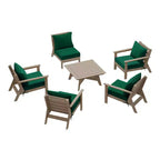 WestinTrends Avalon Outdoor 6-Piece Modular Sectional Patio Furniture Sofa Set, Weathered Wood/Green