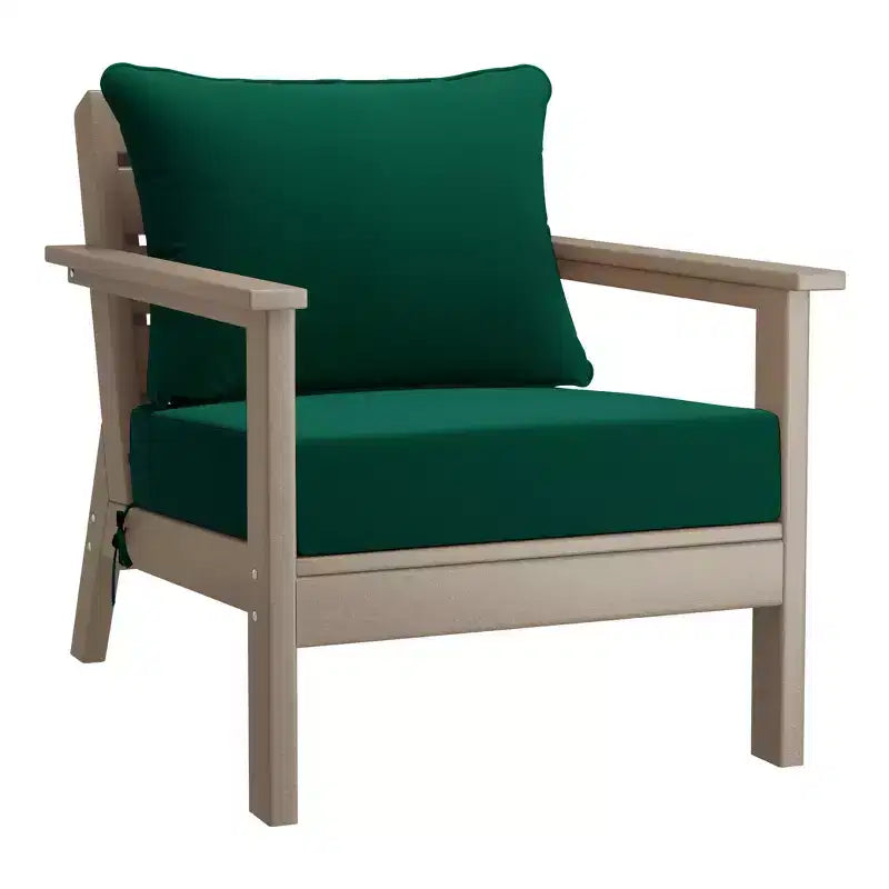 WestinTrends Avalon Outdoor 6-Piece Modular Sectional Patio Furniture Sofa Set, Weathered Wood/Green