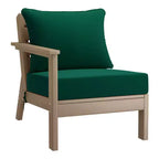 WestinTrends Avalon Outdoor 6-Piece Modular Sectional Patio Furniture Sofa Set, Weathered Wood/Green