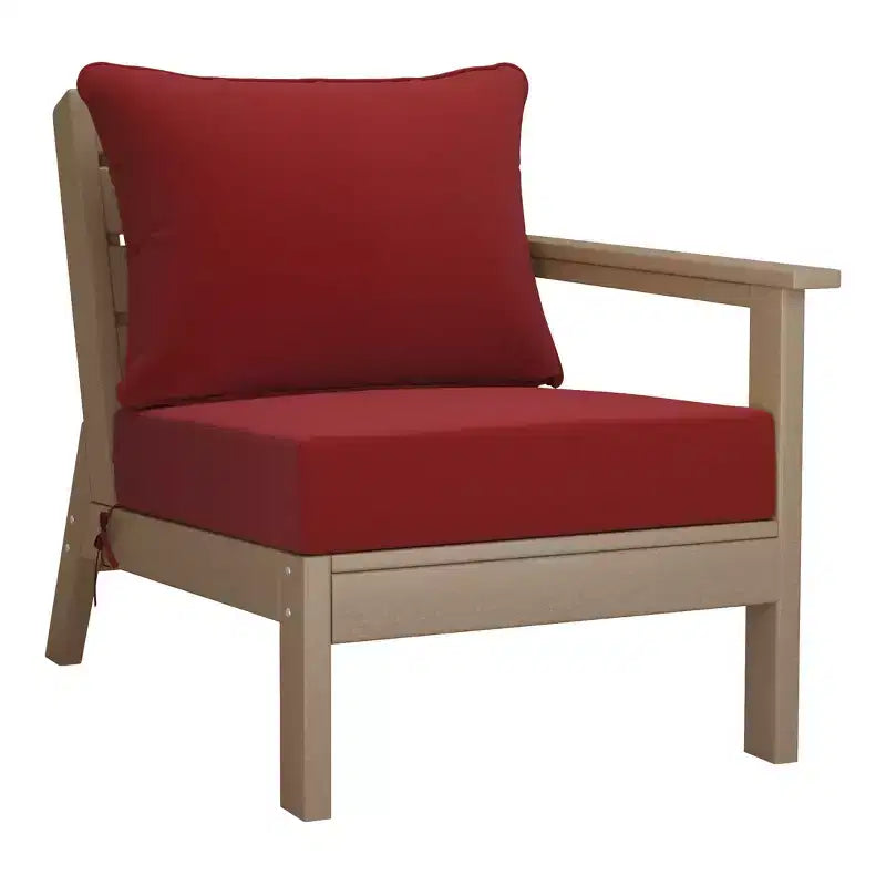 WestinTrends Avalon Set di 6 Mobili da Esterno Modulari con Divano, Legno Invecchiato/Rosso