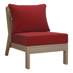 WestinTrends Avalon Set di 6 Mobili da Esterno Modulari con Divano, Legno Invecchiato/Rosso