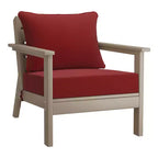 WestinTrends Avalon Set di 6 Mobili da Esterno Modulari con Divano, Legno Invecchiato/Rosso