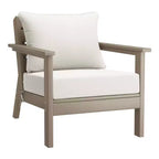 WestinTrends Avalon Outdoor 6-Piece Modular Sectional Patio Furniture Sofa Set, Weathered Wood/White