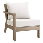 WestinTrends Avalon Outdoor 6-Piece Modular Sectional Patio Furniture Sofa Set, Weathered Wood/White