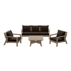 WestinTrends Avalon Outdoor 6-Piece Modular Sectional Patio Furniture Sofa Set, Weathered Wood/Brown
