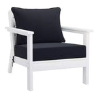 WestinTrends Avalon Outdoor 6-Piece Modular Sectional Patio Furniture Sofa Set, White/Navy Blue