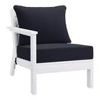 WestinTrends Avalon Outdoor 6-Piece Modular Sectional Patio Furniture Sofa Set, White/Navy Blue