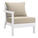 WestinTrends Avalon Outdoor 6-Piece Modular Sectional Patio Furniture Sofa Set, White/Beige