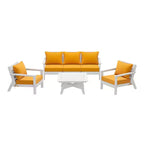 WestinTrends Avalon Outdoor 6-Piece Modular Sectional Patio Furniture Sofa Set, White/Yellow