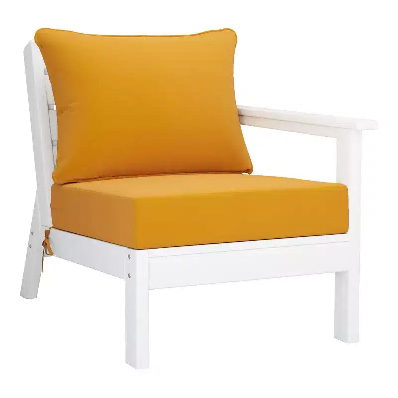 WestinTrends Avalon Set di mobili da giardino modulare componibile a 6 pezzi, Divano, Bianco/Giallo