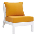 WestinTrends Avalon Set di mobili da giardino modulare componibile a 6 pezzi, Divano, Bianco/Giallo