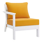 WestinTrends Avalon Set di mobili da giardino modulare componibile a 6 pezzi, Divano, Bianco/Giallo