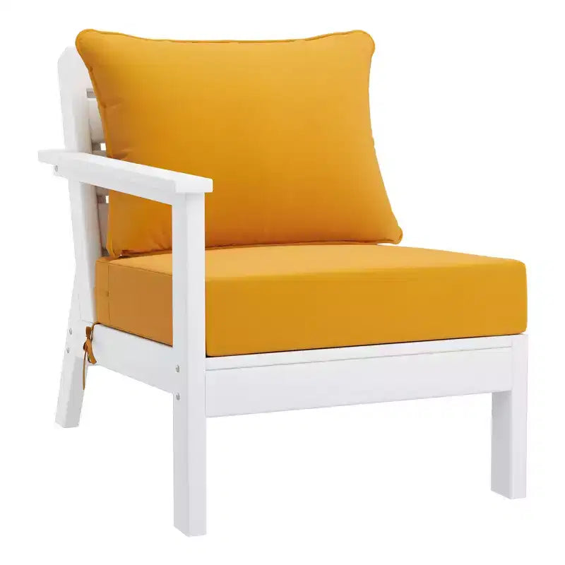 WestinTrends Avalon Set di mobili da giardino modulare componibile a 6 pezzi, Divano, Bianco/Giallo
