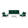 WestinTrends Avalon Outdoor 6-Piece Modular Sectional Patio Furniture Sofa Set, White/Green