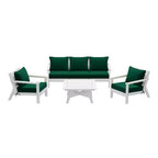 WestinTrends Avalon Outdoor 6-Piece Modular Sectional Patio Furniture Sofa Set, White/Green