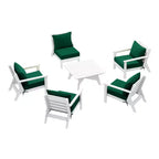 WestinTrends Avalon Set Divano Sezionale Modulare da Esterno a 6 Pezzi, Bianco/Verde