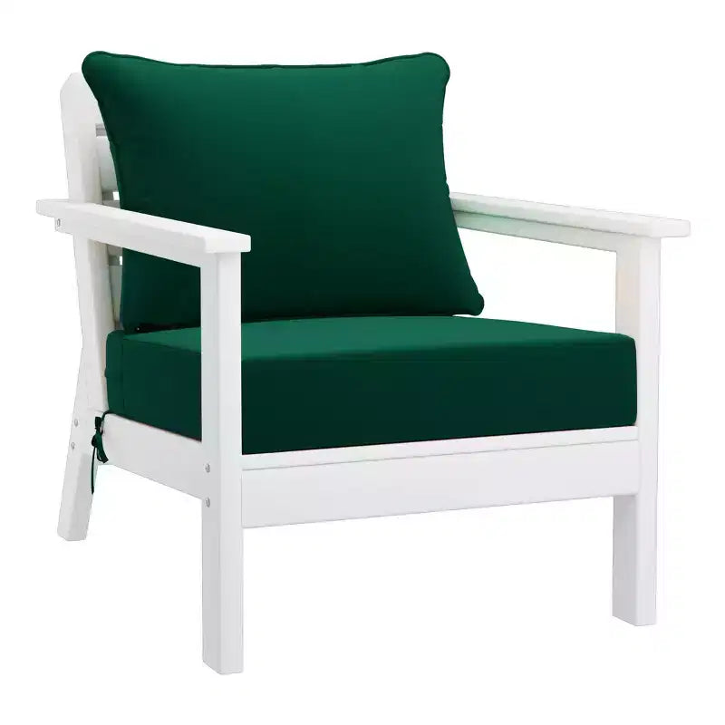 WestinTrends Avalon Set Divano Sezionale Modulare da Esterno a 6 Pezzi, Bianco/Verde