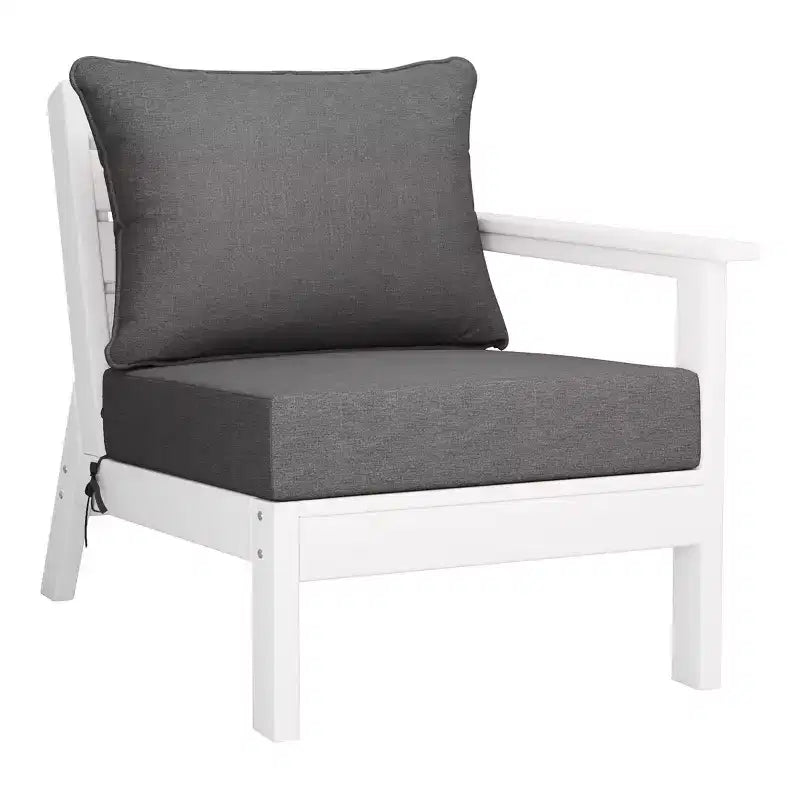 WestinTrends Avalon Divano Sezionale Modulare da Esterno a 6 Pezzi, Bianco/Grigio